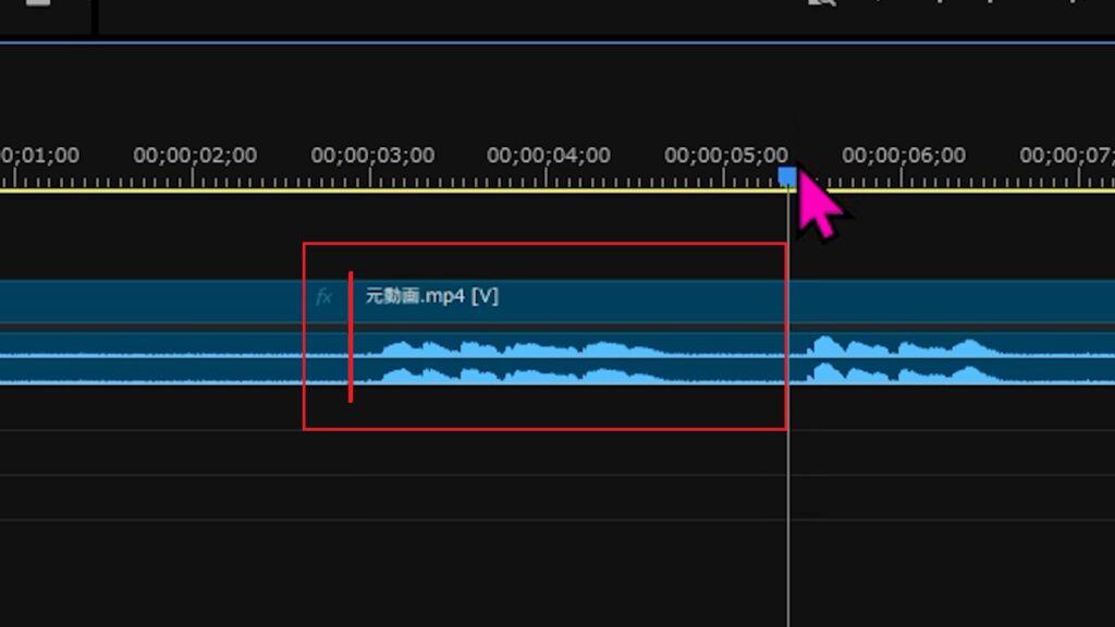前の編集点を再生ヘッドまでリップルトリミング