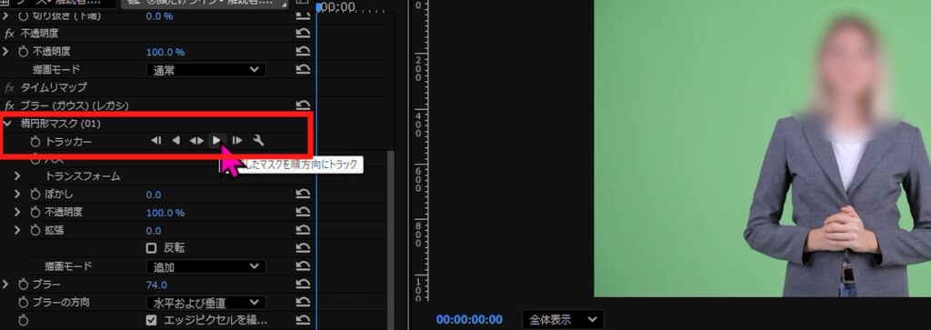 一部にブラー（モザイク）をかけたい
